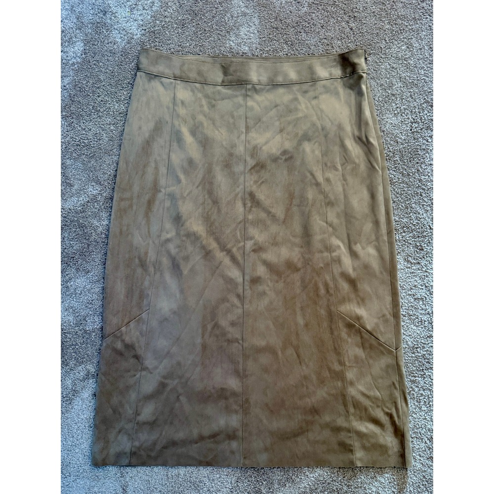 Alfani Tan Faux Suede Pencil Skirt Women's Size 10